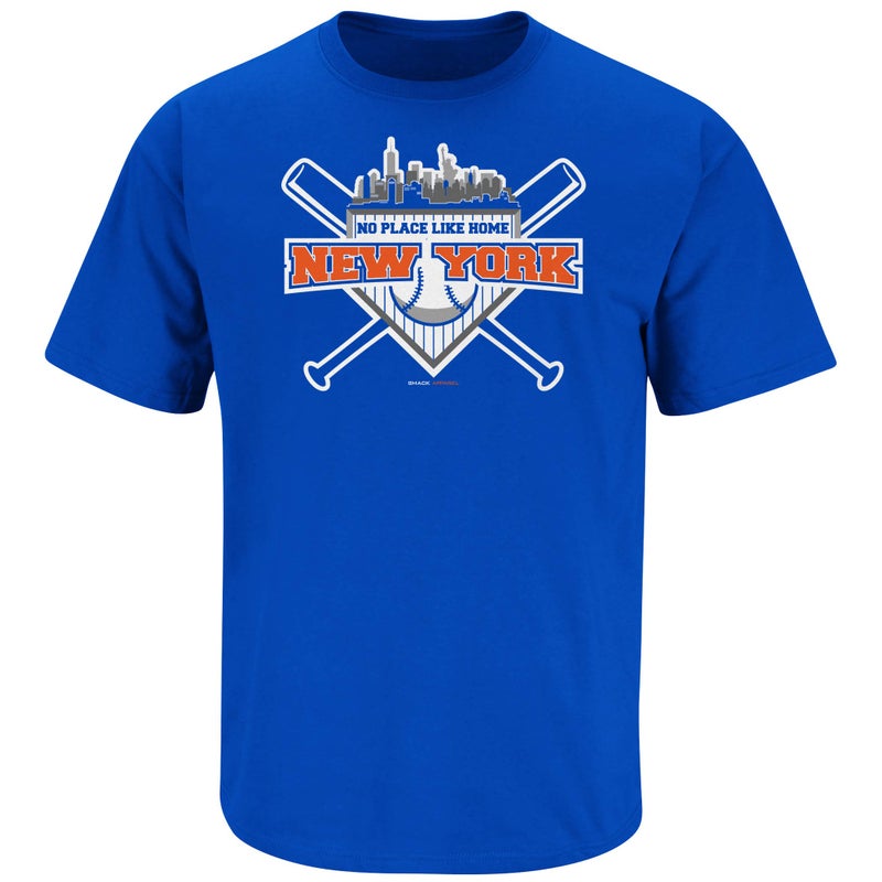 Smack Apparel New York Baseball Fans. No Place Like Home. Royal T-Shirt (Sm-5X) (Short Sleeve, Large) - Image 1